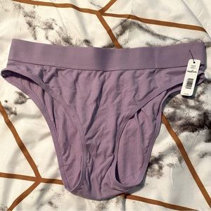 BootayBag ribbed, high waisted, purple, bikini undies. Size M NWT